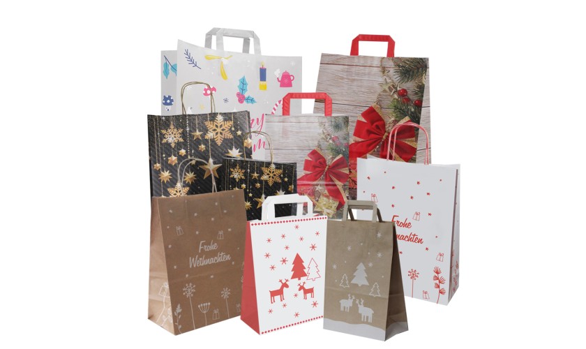 Weihnachtstüten, Papiertüten Weihnachten ab 50 Stück