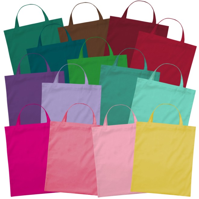 Baumwolltaschen bunt kurze Henkel