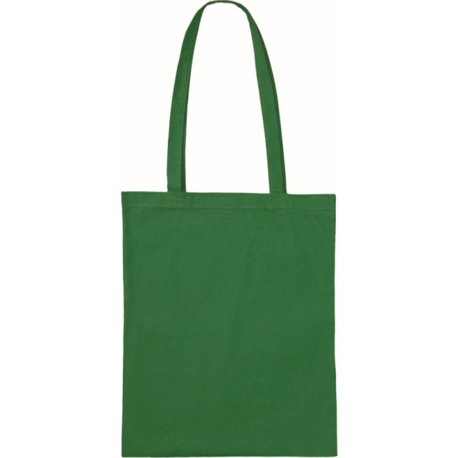 Baumwolltaschen mit langen Henkeln gruen
