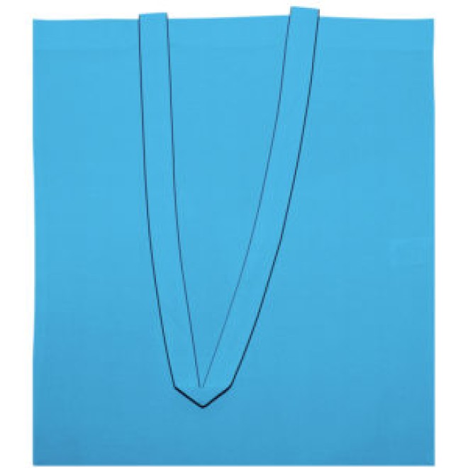 Baumwolltaschen mit langen Henkeln hellblau