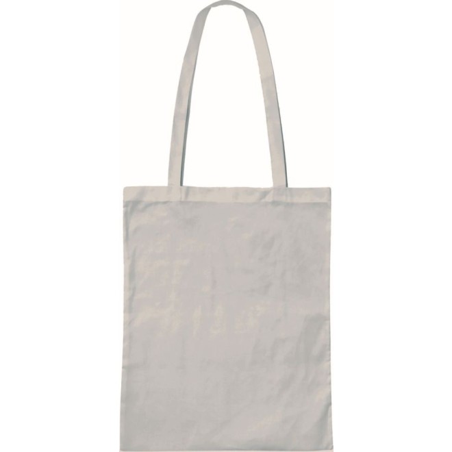 Stofftasche hellgrau mit langen Henkeln
