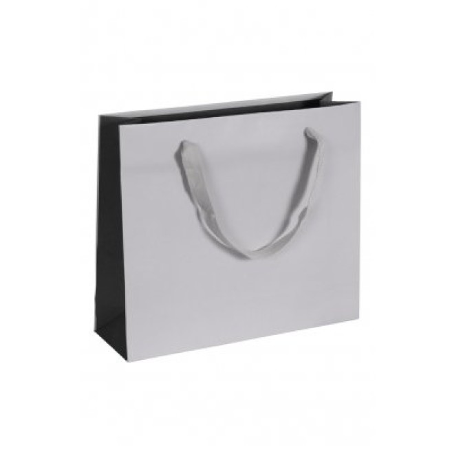 Papiertragetasche zweifarbig grau, bicolor, Papiertasche grau