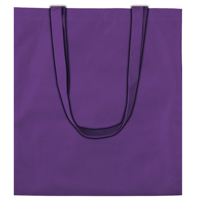 PP NON Woven Taschen 38x42 lila mit langen Henkeln