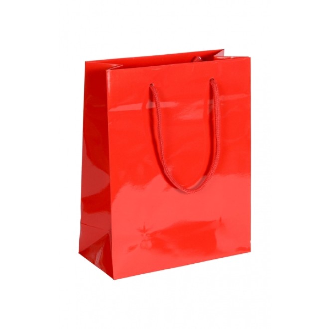 rote Papiertasche glänzend 22x10x30