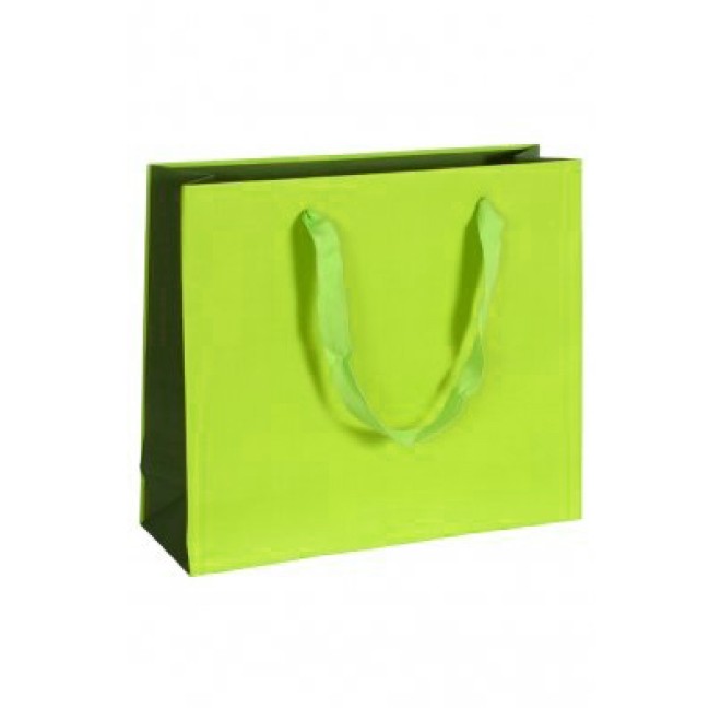 Papiertragetasche zweifarbig grün, bicolor, Papiertasche grün