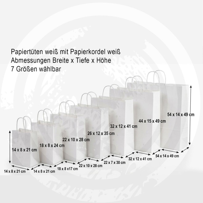 Papiertüten mit Kordel weiß