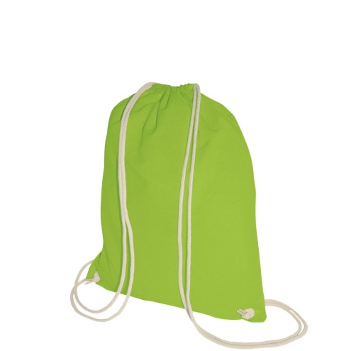 Baumwollrucksack, Festivalbag FARBIG ca. 38x46cm mit robusten Zugbändern in natur
