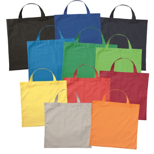Baumwolltaschen BUNT 22x26cm mit 2 kurzen Henkeln