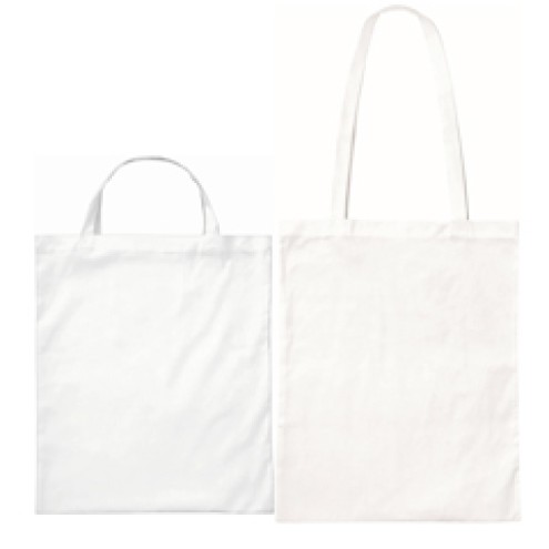 Baumwolltaschen WEISS 38x42cm mit 2 kurzen oder 2 langen Henkeln