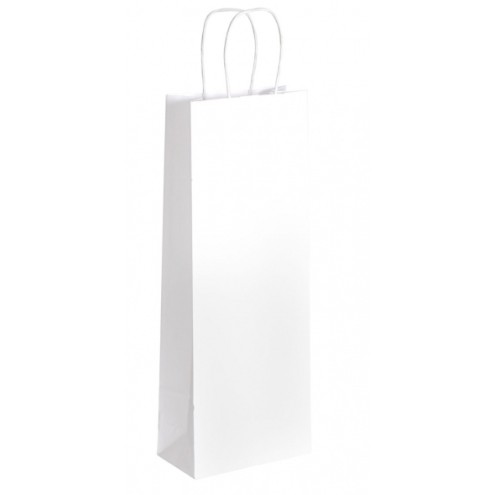 Flaschentaschen weiß mit Kordel, 14x8x39cm, ab 50 Stück
