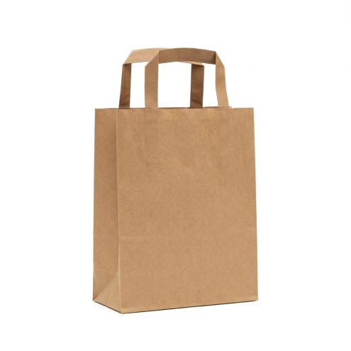 Kleine Papiertaschen mit Henkel 18x8x22cm, braun, 250 Stück
