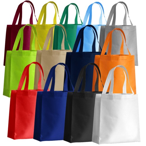 Ab 100 Stück PP Non Woven Taschen farbig 23x25cm +10cm Boden - Auslaufartikel