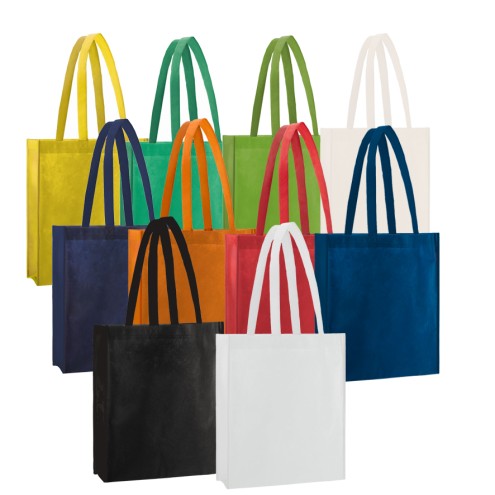 PP Non Woven Taschen farbig 38x42cm + 10cm Bodenfalte und langen Henkeln