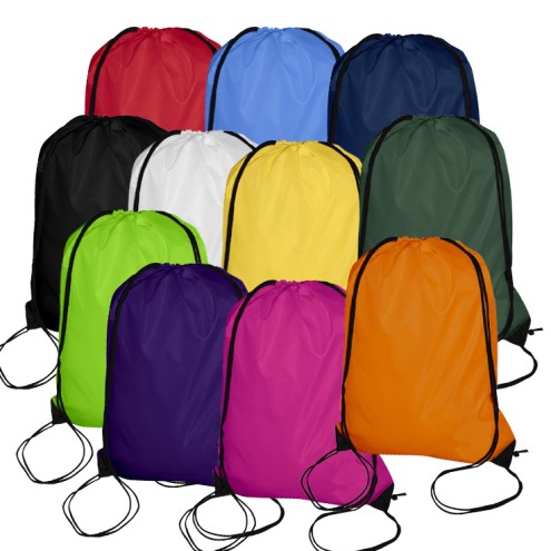 Nylon-Rucksack ca. 33 x 43cm mit robusten Tragekordeln in schwarz