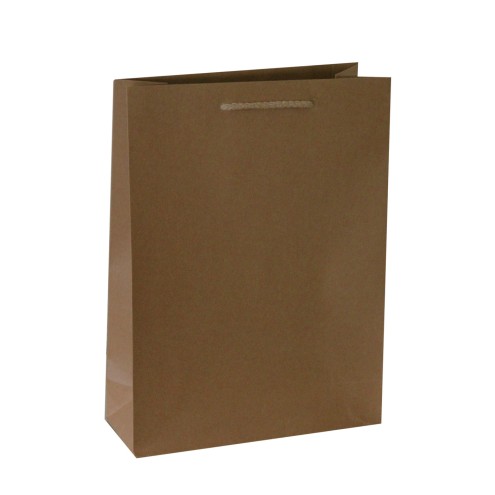 Papiertaschen braun, 24x10x34cm (BxTxH) mit Kordel, ab 50 Stück