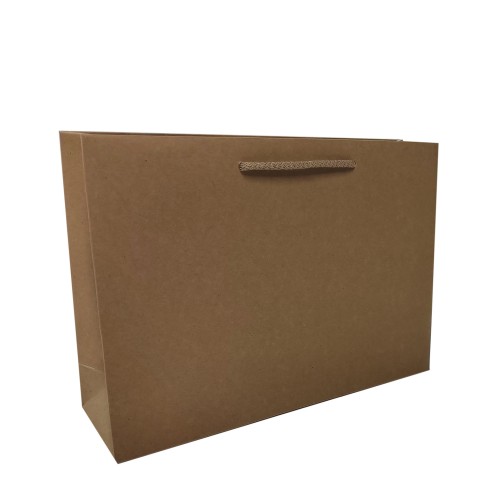Papiertaschen braun, 35x10x24cm (BxTxH) mit Kordel, ab 50 Stück