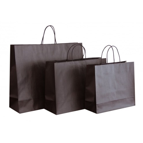 Auslaufmodel - Papiertasche KAFFEEBRAUN mit Kordel in Taschenfarbe