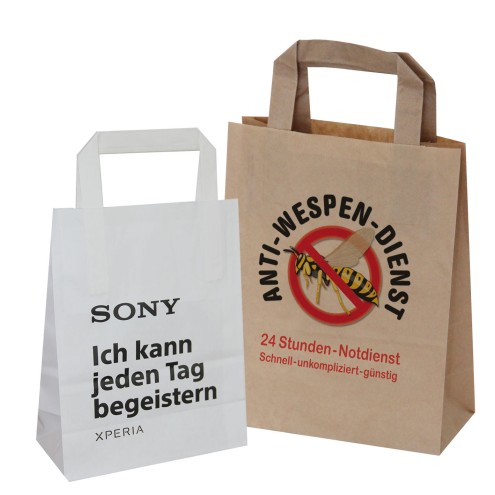 Kleine bedruckte Papiertüten mit Logo, 18x8x22cm, ab 250 Stück