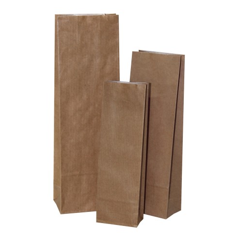 Papierbeutel braun ohne Fenster, 2-lagig