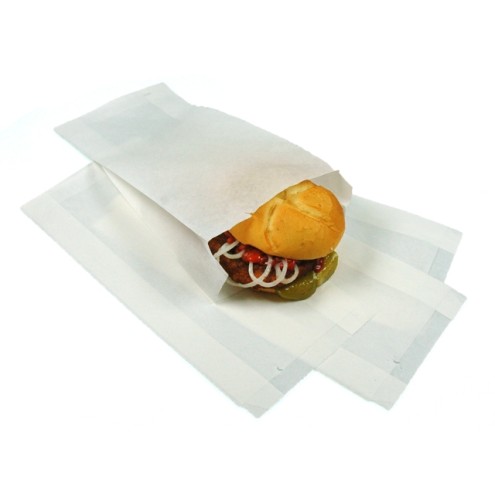 1000 Papierbeutel, Faltenbeutel 12x5x23cm, Kraftpapier weiß 35g
