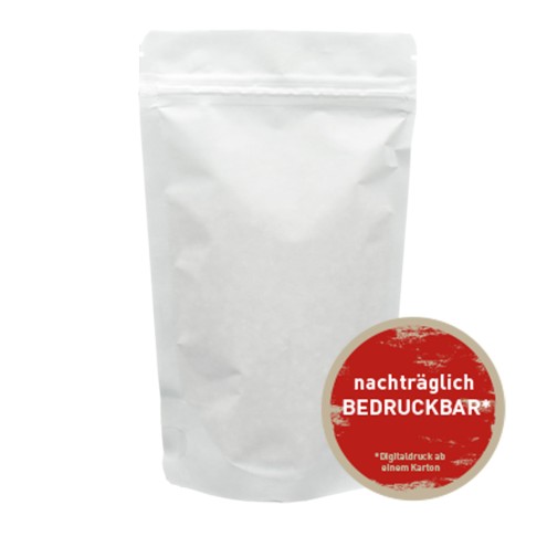 Standbodenbeutel/Doypacks Kraftpapier weiss, je nach Grössen 500-1000 Stück