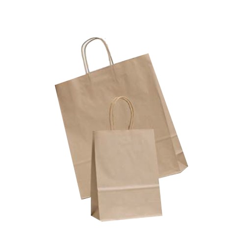 100 Papiertüten BEIGE mit Papierkordel beige, 2 Größen wählbar