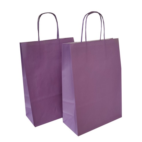 100 Papiertüten LAVENDEL mit Papierkordel lila, 4 Größen wählbar