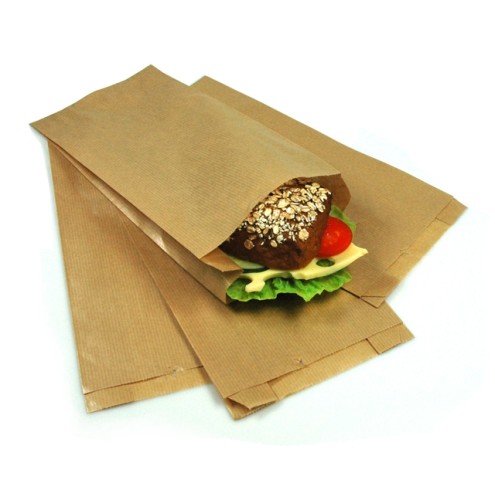 1000 Papierbeutel, Faltenbeutel 12x5x23cm, Kraftpapier braun 35g